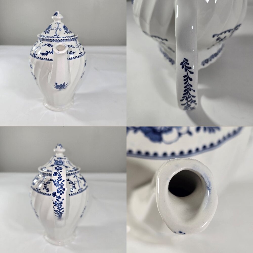 Johnson Bros Indie Blue Tea Coffee Pot Creamer Sugar Pitcher Porcelain Set - Picture 10 of 14